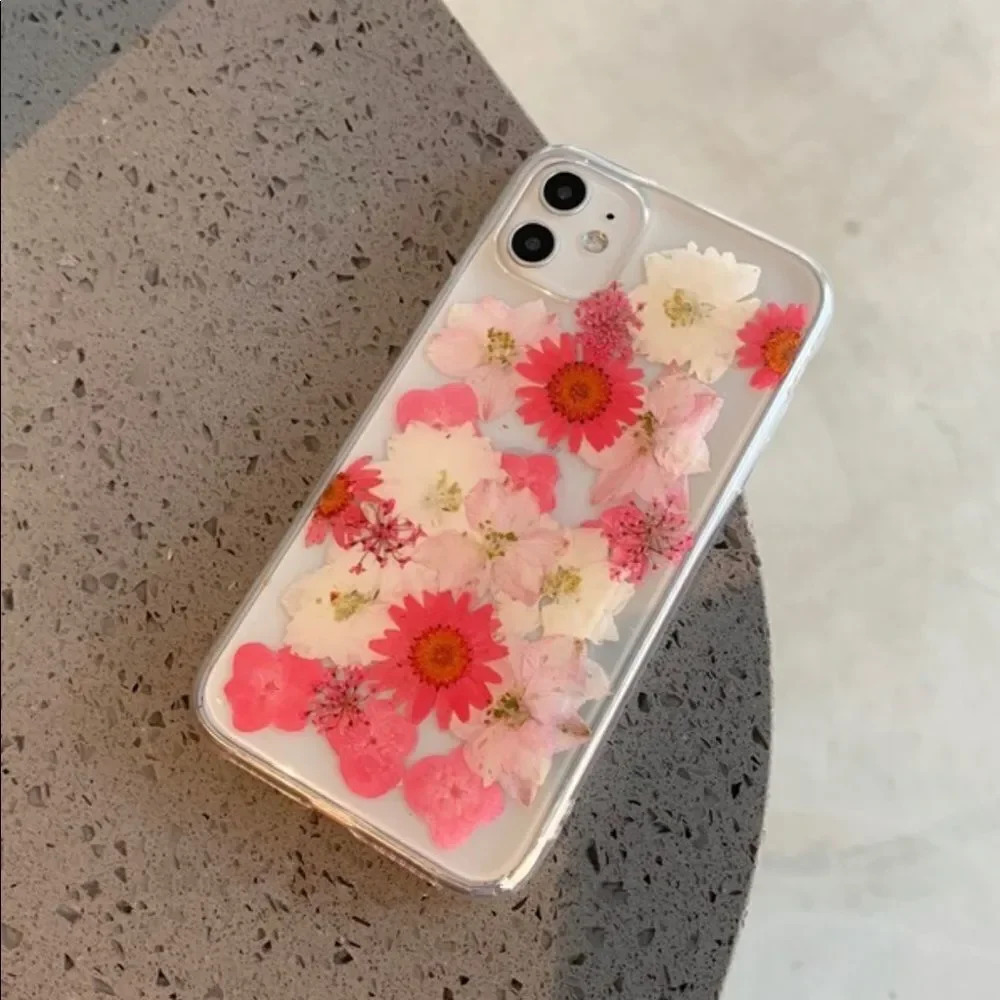 NEW! Urban Outfitters Recover Pink Pressed Flowers iPhone Case / XR